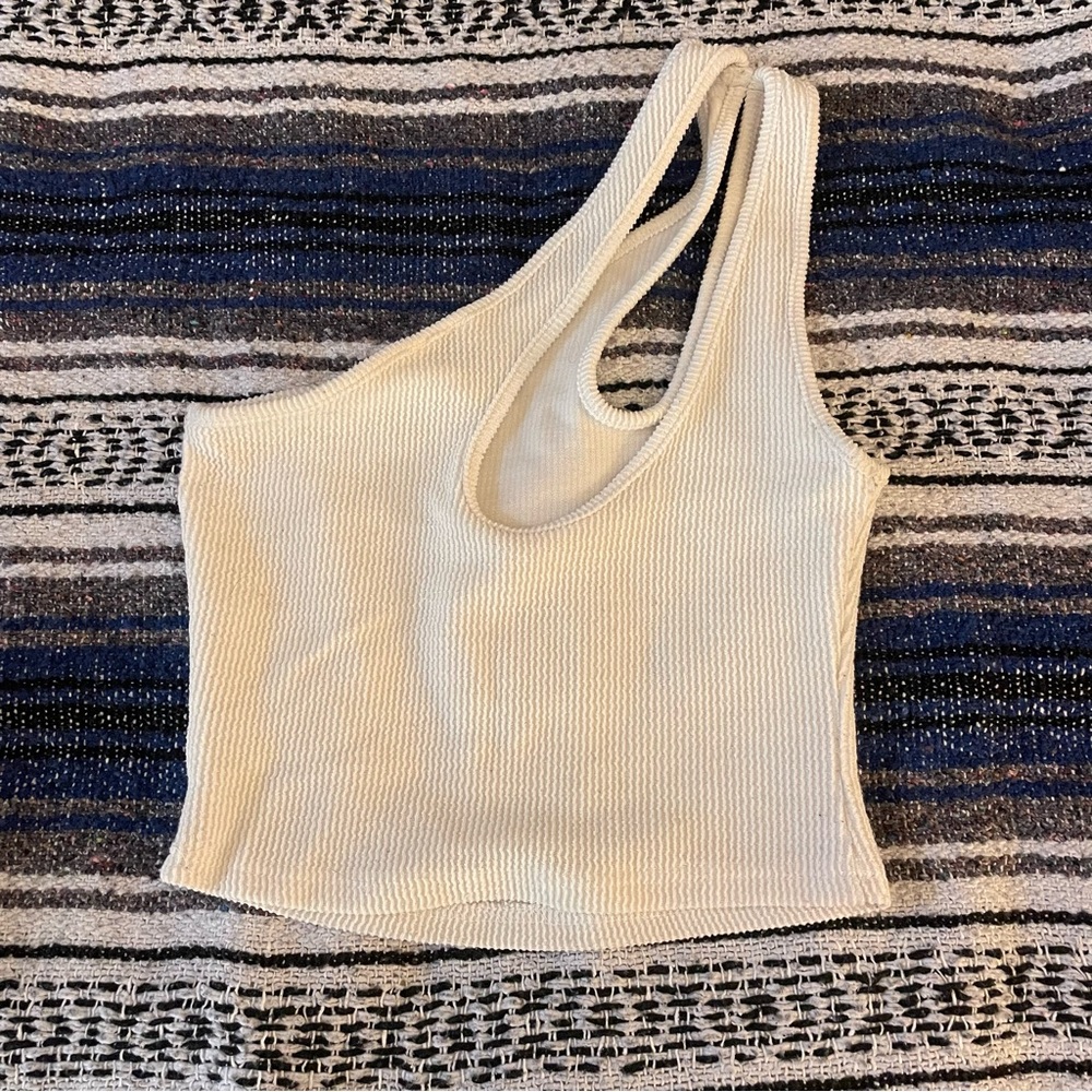 Princess Polly white one shoulder tank top